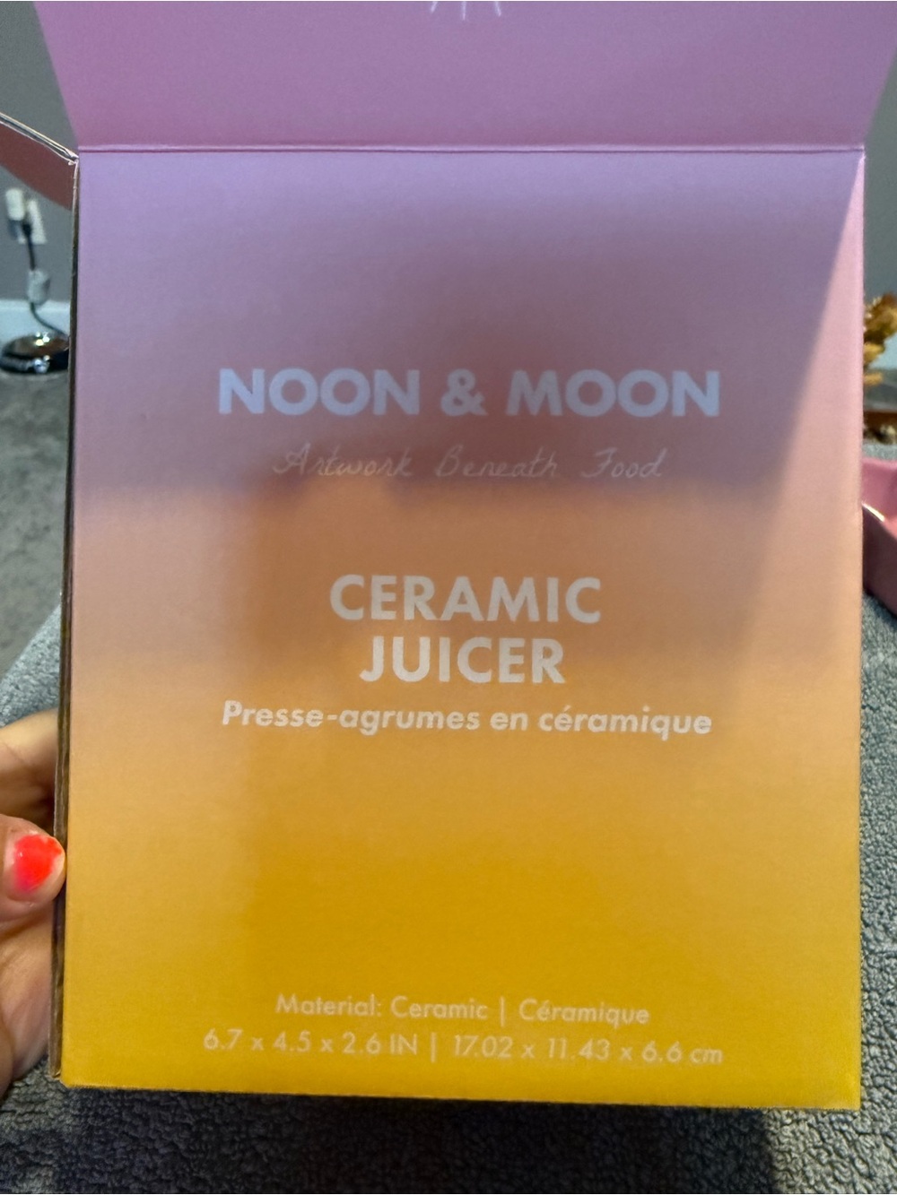 Ceramic Juicer in Pink-to-Orange Gradient